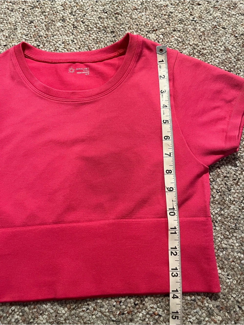 Offline by Aerie Hot Pink Active Crop Top Tee - Picture 5 of 6
